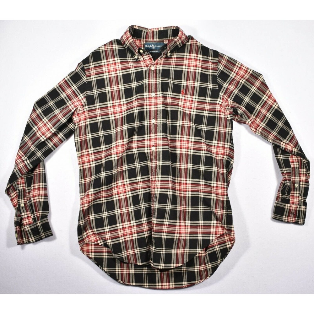 Ralph Lauren Men's Plaid Button Down Size Medium Classic Fit